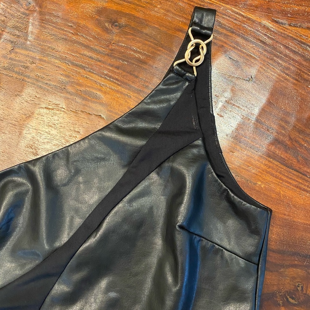 REVOLVE + Michael Costello x Kofi Bodysuit Faux Leather and Mesh Size M - Picture 6 of 13